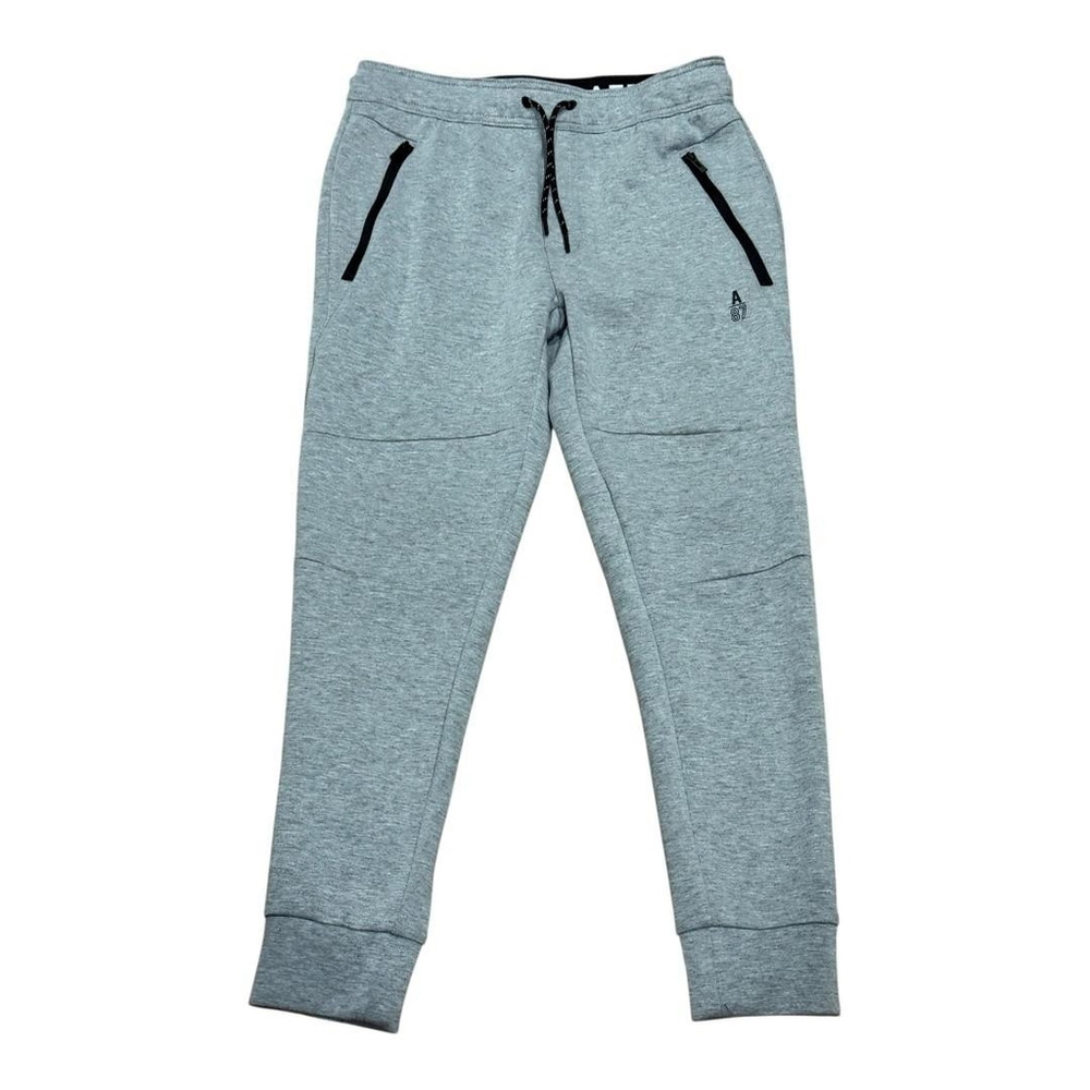 Aeropostale Jogger Pants Mens Medium Gray Fleece Zipper Pockets Athletic Casual